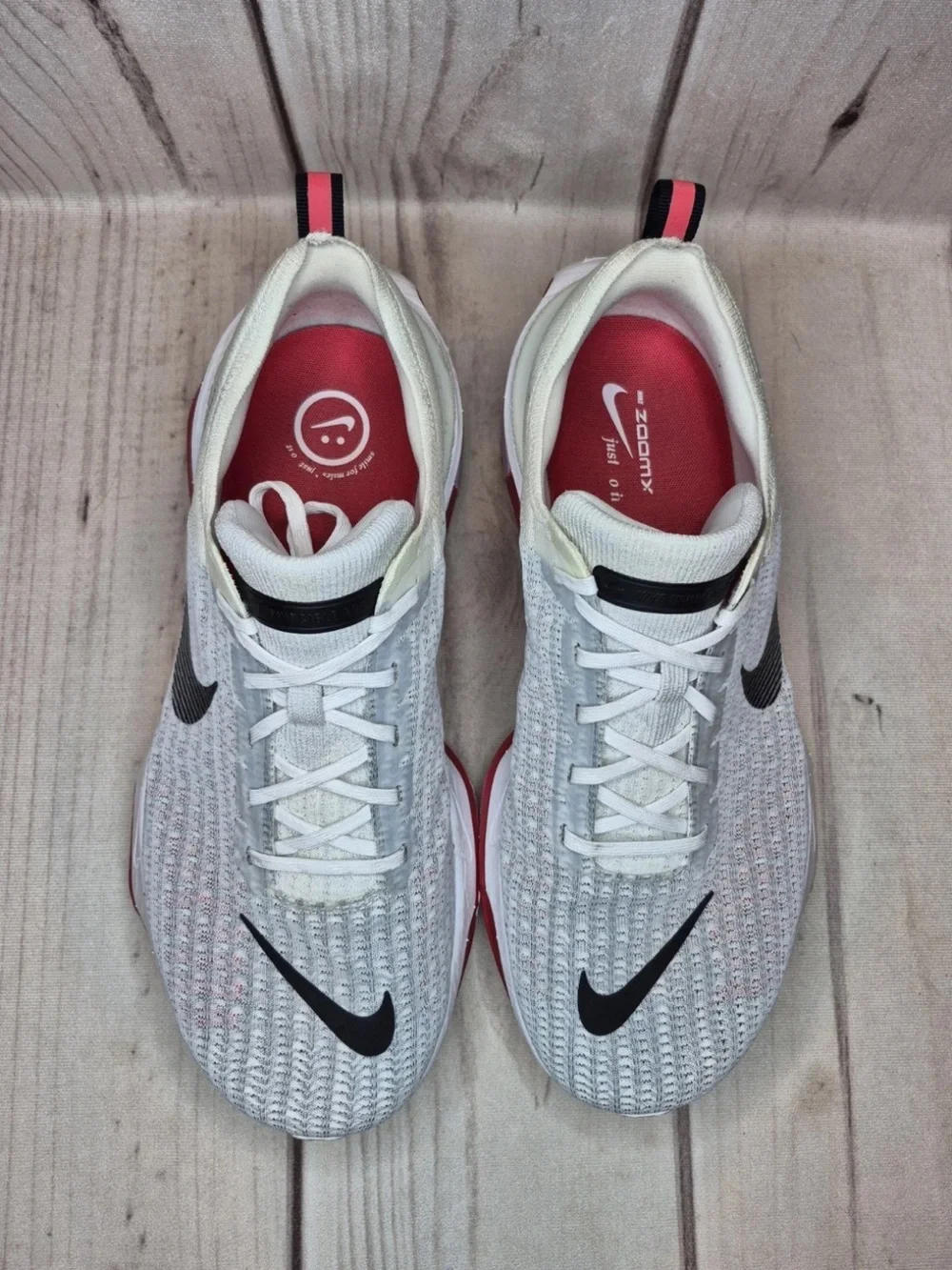 Nike ZoomX Invincible Run Flyknit 3 Men's Size 15 Shoes Cement Grey Fire Red